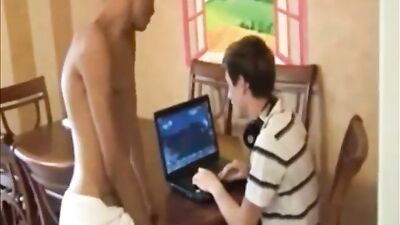 Brown and White Delight - Hot All-Boy Barebacking with Two Cum-Loads