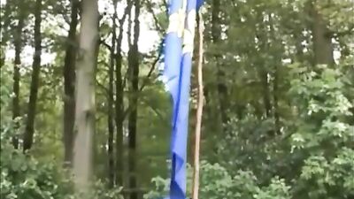 Camp Bareback Threeway: Three Horny Scout Twinks Get Down and Dirty!