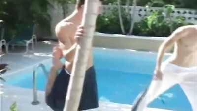 Pool boys make out