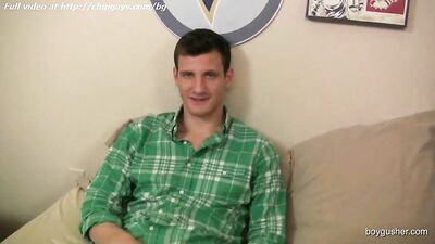 Hot Twink Guy Caleb Jones Stroking His Rock-Hard Cock Again!