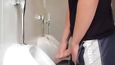 Urinal Excitement: Boy Cums Solo!