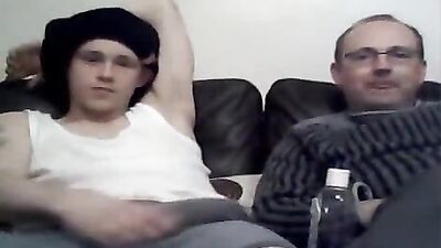 Gay Porn - Dads Bisexual Handjob with Twink on Cam