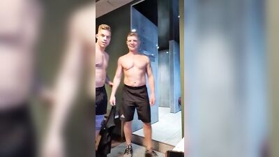 Gym Locker Room Debauchery: Dad and Son Show off with Straight Boys