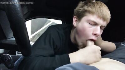 Gay Car Blowjob: Teen Boy Pleasures Daddy in the Parking Lot! - Gay, Dad-Son, Outdoor Sex