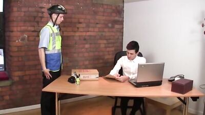 Gay Courier Action - Bareback Reward!