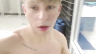 Bareback Action in the Bathroom - GayTube Quickie