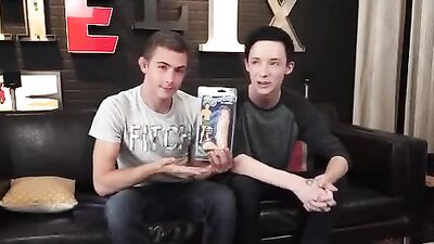 Double Penetration With Davey Brooks - Gay Porn Twink Dildo and Cock Action