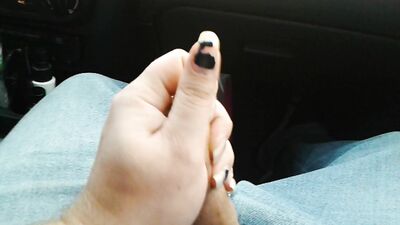 First Time Amateur Big Cocks on the Road - Wank while Driving