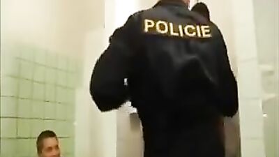 Cops in Locker Room Fun: Bareback Group Sex