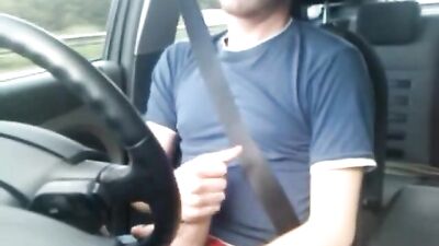 Car Cock Wank - A Twinks Roadside Eruption!