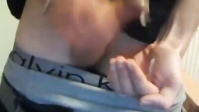 Gay Porn Twink Cums in Hand