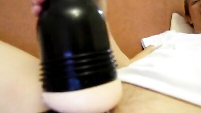 Gay Porn Thrills with Cockring and Fleshlight - Blond Amateurs self-pleasure