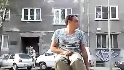 Street Hookup: Public Outside Wank