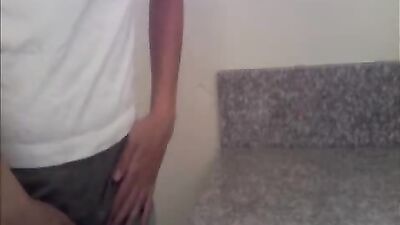 Masturbating in the Bathroom - Cum Shots Web-Cam Handjob!