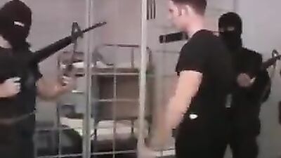 Prison Meet: Action Group Sex - A sexy and thrilling gay porn video featuring hot inmates engaging in hardcore action with each other behind bars!