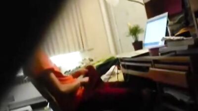 Asian SpyCam Dorm Room Wank: Studious Stallion Gets Off on Online Porn