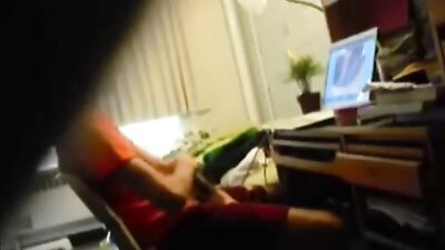 Asian SpyCam Dorm Room Wank: Studious Stallion Gets Off on Online Porn