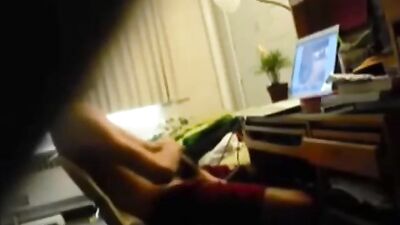 Asian SpyCam Dorm Room Wank: Studious Stallion Gets Off on Online Porn
