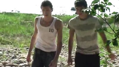 Two Russian boys barebacking in front of a tent: Unleashed Passion!
