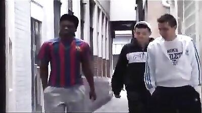 Interracial 3-Way: Non-Stop Action with Hunky Guys