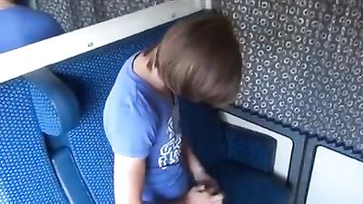 Twink Cockplay In Train Revisited: Steamy Solo And Handjob Action