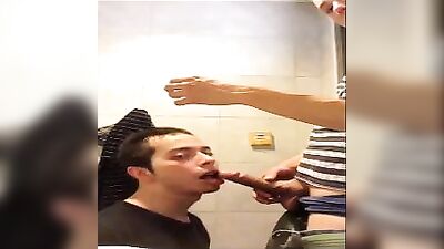 Bathroom BJ Boy - Straight Teen Cumshot