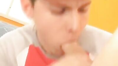 Double trouble: Two young men sucking with capes