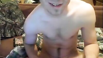 Sexy guy strokes and eats cum