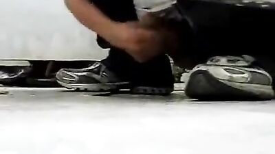 Teen in Bathroom Stall: Hardcore Action!