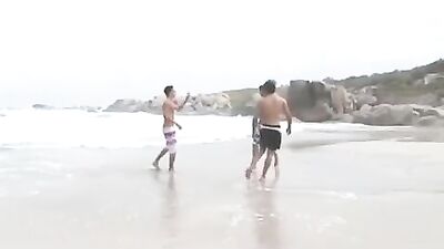 Beach Bums Take It Off - Amateur Ass Play and Bareback Threeway