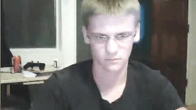 Blonde nerd with glasses gets banged by big dicks and ass-play!