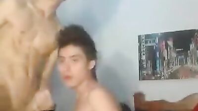 Two Teen Hunks Bareback and Suck Huge Cocks