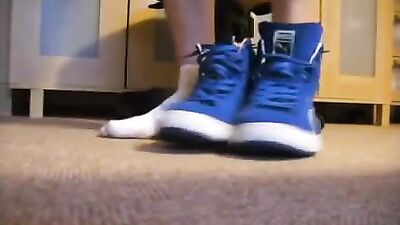 Sneak some Puma sneakers in your boxershorts! Amateur Fetish Web-Cam