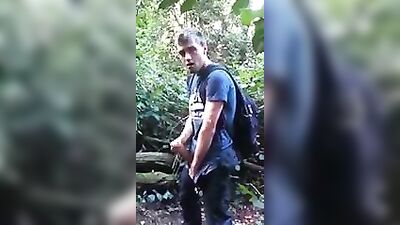 Jacking off in the Woods: Friends Cum and Play!