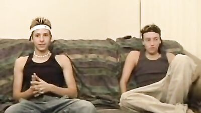 Jerking Together: Cum Shots Blond Boys Handjob!
