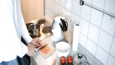 The Kitchen is too hot: Cumshots Blond Boys Handjob!