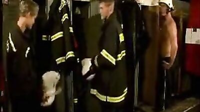 Gay Porn: Three Firemens Bareback Group Sex!