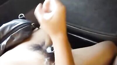 Self-cam jizz in Moms Car - Amateur Cum Shots Solo!