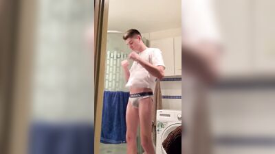 Boy in his Underwear Strip Show Quick: Gay Porn Video