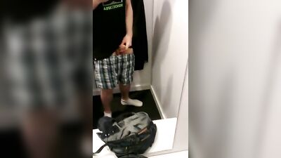 Masturbating in the Locker Room - Amateur Cum Shots Fun!