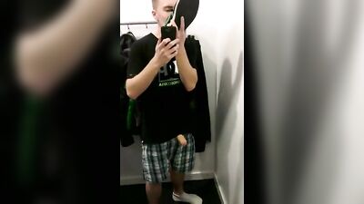 Masturbating in the Locker Room - Amateur Cum Shots Fun!