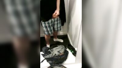 Masturbating in the Locker Room - Amateur Cum Shots Fun!