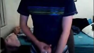 Captive in her room: Amateur Cum Shots Handjob!