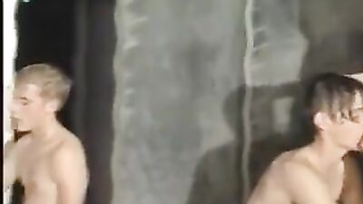 Gang Showers: Steamy Action at the Sauna!