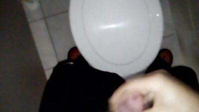 Young Nike Boy Cums on Toilet - Quick Public Wank!