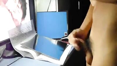 Watching Purple Buddys Cum Shots on Computer - Gay Porn Action Amature!