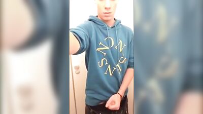 Blonde Toilet Jizzer: Cum Shots and Boys Bliss!