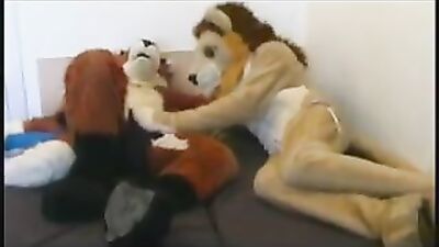 Lion and Fox Plushie Sex: Fetish Action Doubled!