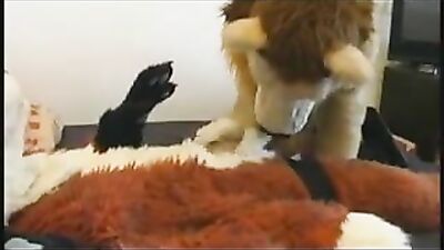 Lion and Fox Plushie Sex: Fetish Action Doubled!