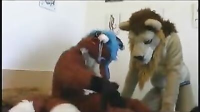 Lion and Fox Plushie Sex: Fetish Action Doubled!